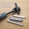 The Beadsmith Metal Stamp Holder, 6 inches, Metal Stamping Tool, with Grey & Aqua Textured Comfort Grip Handle, Holds Stamps in Place with a Safe and Secure Grip.